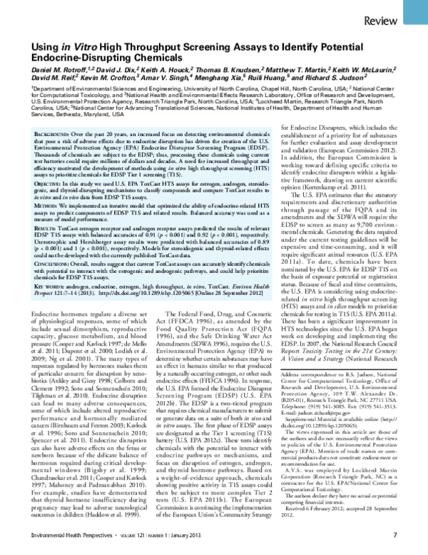 (PDF) Using in Vitro High Throughput Screening Assays to Identify ...