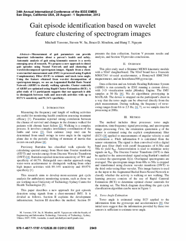 (PDF) Gait episode identification based on wavelet feature clustering