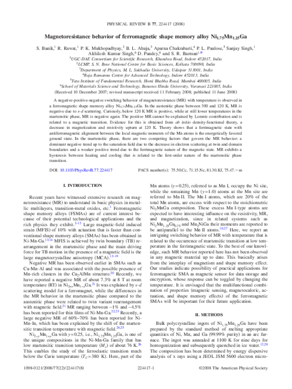 (PDF) Phase diagram and electronic structure of Ni_ {2+ x} Mn_ {1− x} Ga