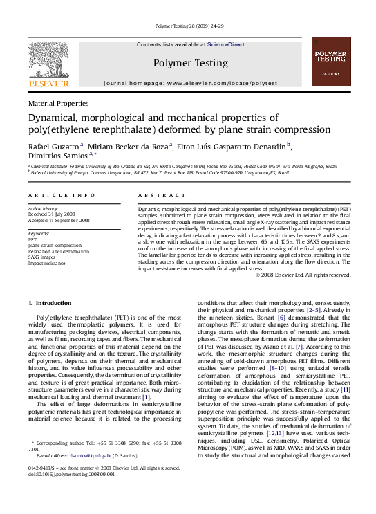(PDF) Dynamical, morphological and mechanical properties of poly ...