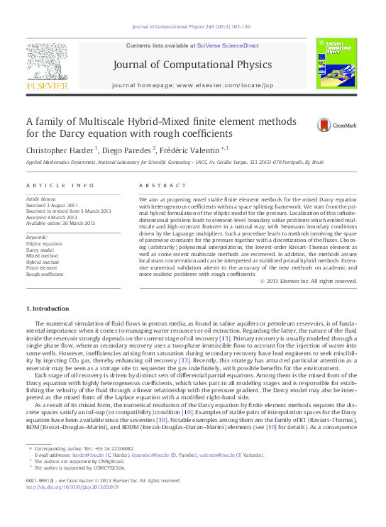 (PDF) A family of Multiscale Hybrid-Mixed finite element methods for ...
