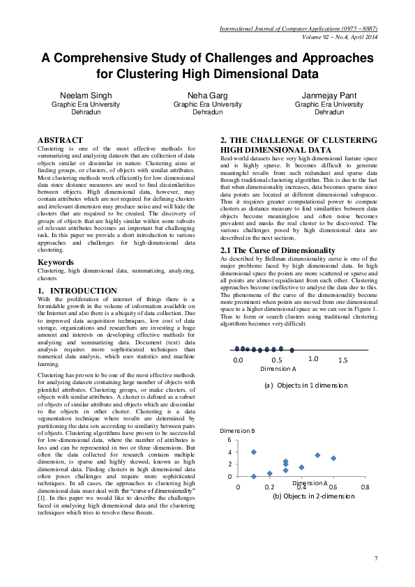 (PDF) A Comprehensive Study of Challenges and Approaches for Clustering ...