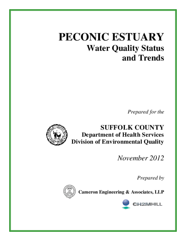 (PDF) PECONIC ESTUARY Water Quality Status and Trends Robert Nuzzi Academia.edu