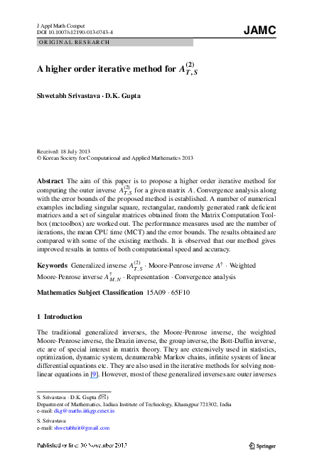 (PDF) A higher order iterative method for $A^{(2)}_{T,S}$