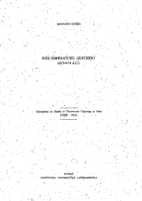 First page of “Sull'Imperatore Glycerio”
