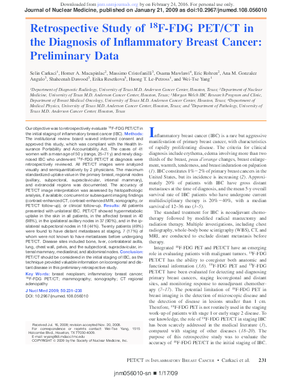 (PDF) Retrospective Study of 18F-FDG PET/CT in the Diagnosis of ...