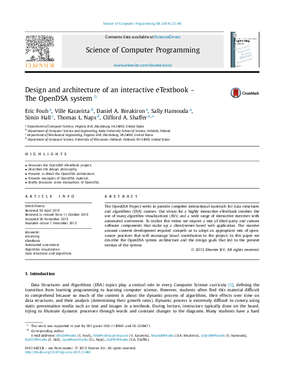 (PDF) Design and architecture of an interactive eTextbook – The OpenDSA ...