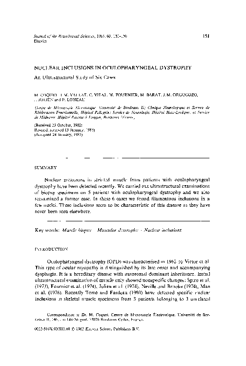 (PDF) Nuclear inclusions in oculopharyngeal dystrophy