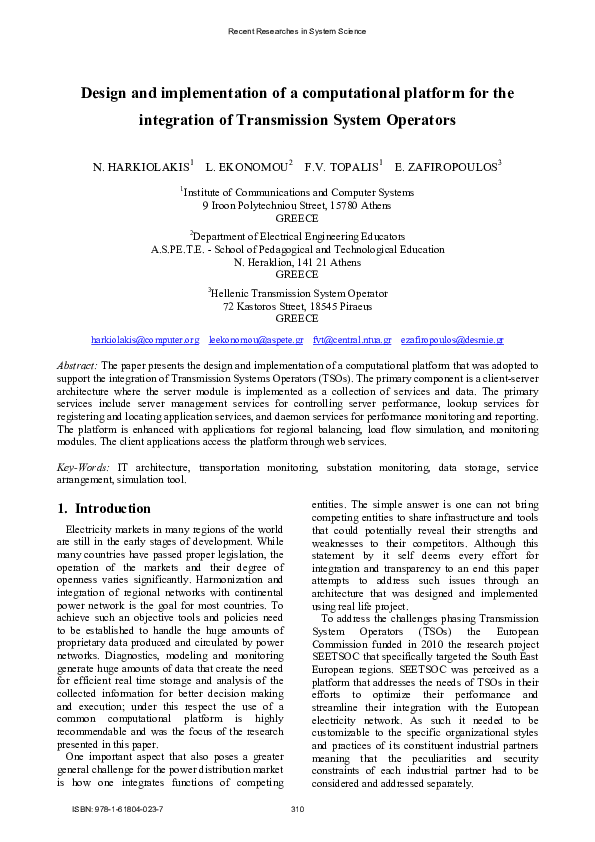 (PDF) Design and implementation of a computational platform for the ...