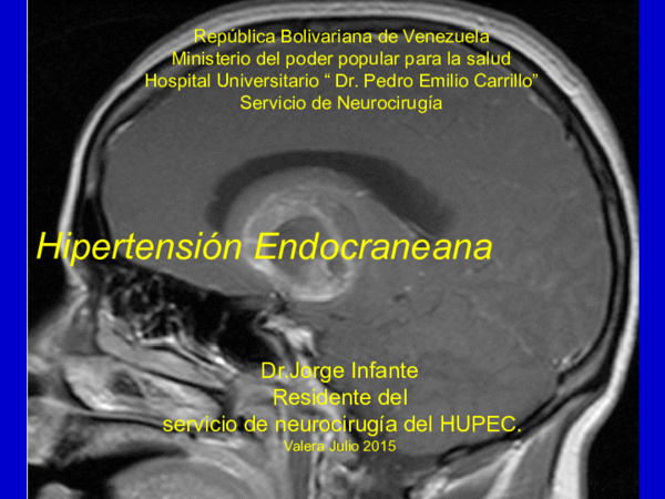 Hipertensión endocraneana benignidad