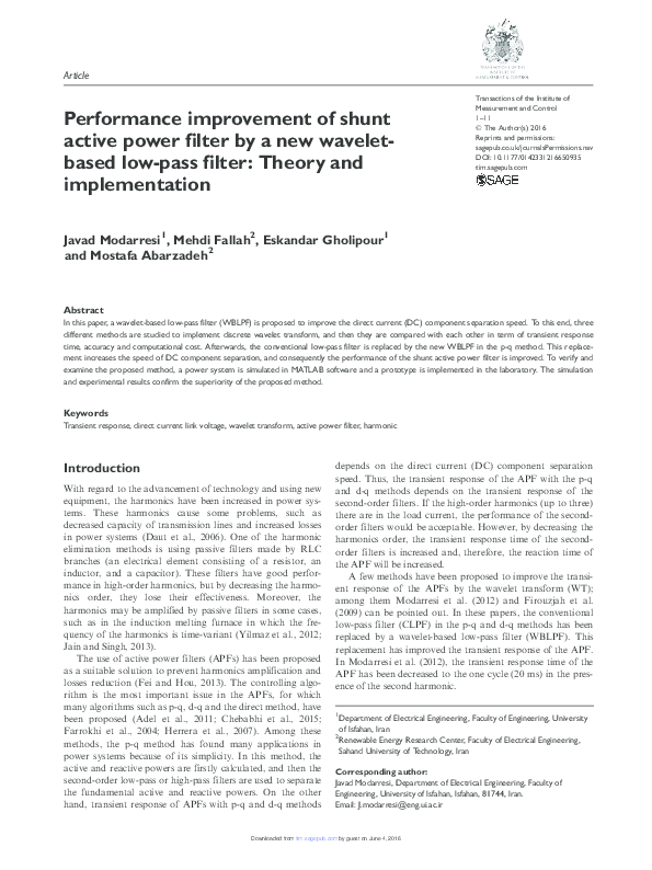 (PDF) Performance improvement of shunt active power filter by a new ...