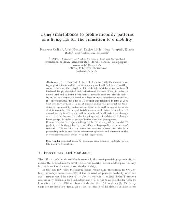 (PDF) Using Smartphones to Profile Mobility Patterns in a Living Lab ...