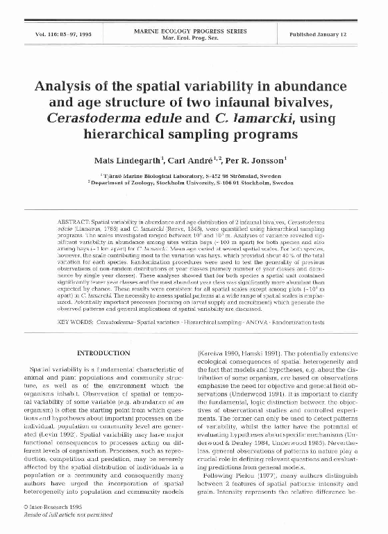(PDF) Analysis of the Spatial Variability in Abundance and Age ...