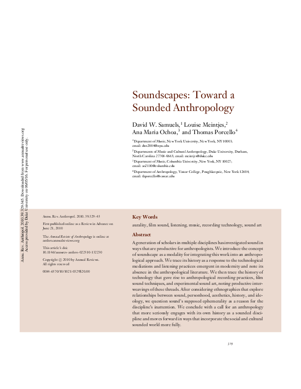  pdf 2010 soundscapes toward a sounded anthropology in annual review