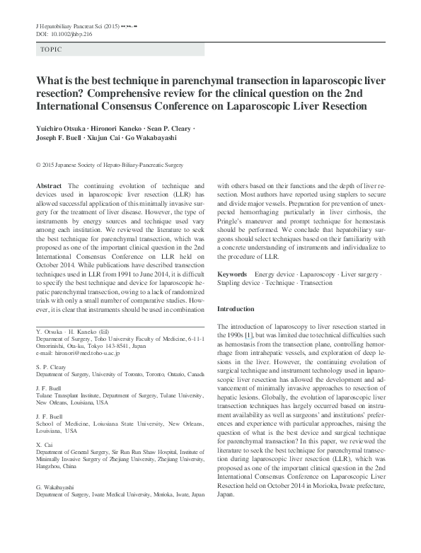 (PDF) What is the best technique in parenchymal transection in ...