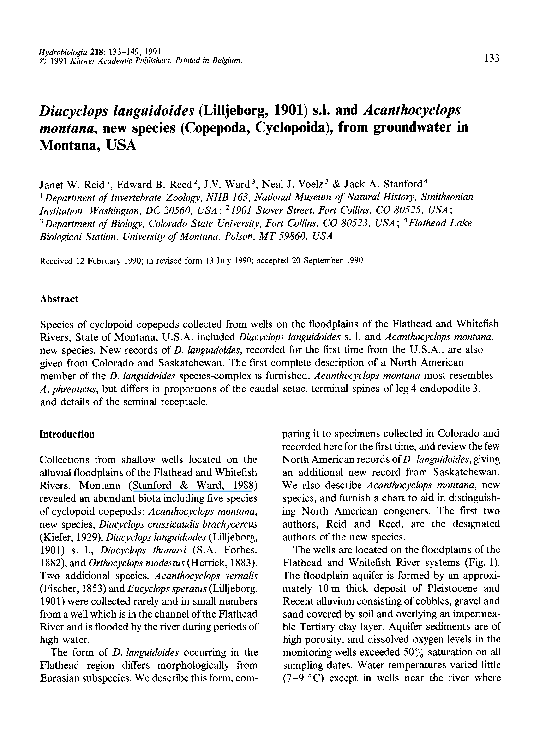 (PDF) Diacyclops languidoides (Lilljeborg, 1901) sl and Acanthocyclops ...