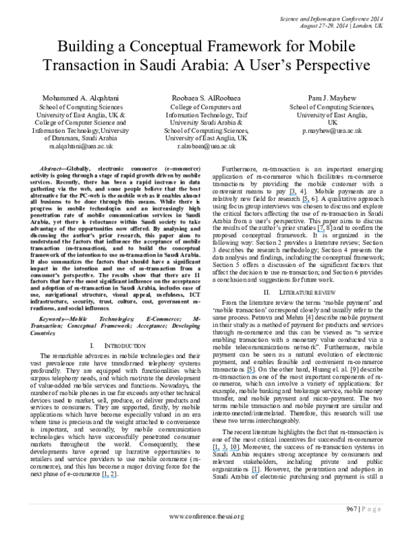 (PDF) Building a conceptual framework for mobile transaction in Saudi ...