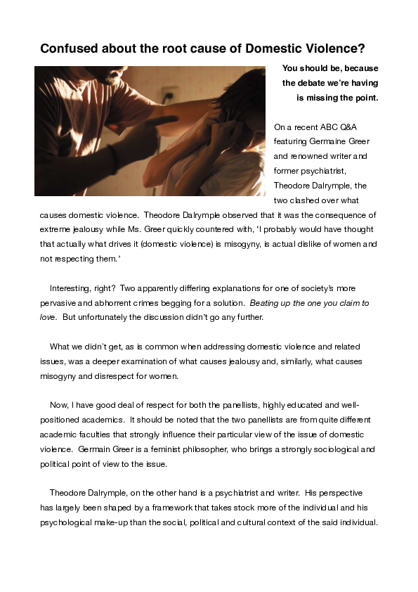 Pdf Confused About The Root Cause Of Domestic Violence Gunter Swoboda Academia Edu