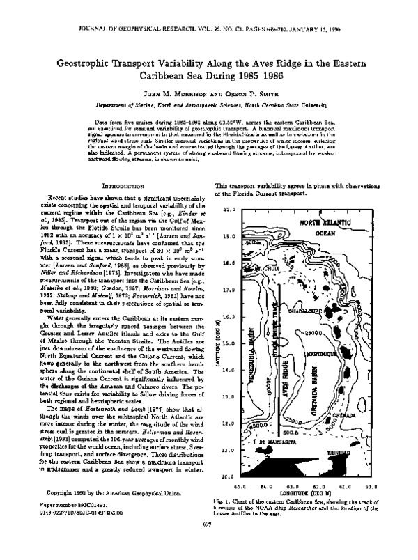(PDF) Geostrophic Transport Variability Along the Aves Ridge in the ...