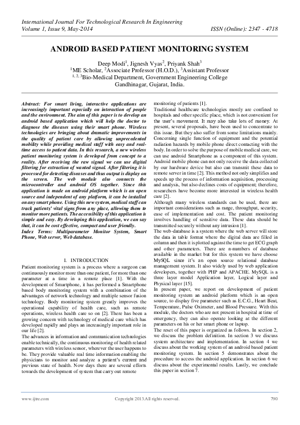 (PDF) ANDROID BASED PATIENT MONITORING SYSTEM