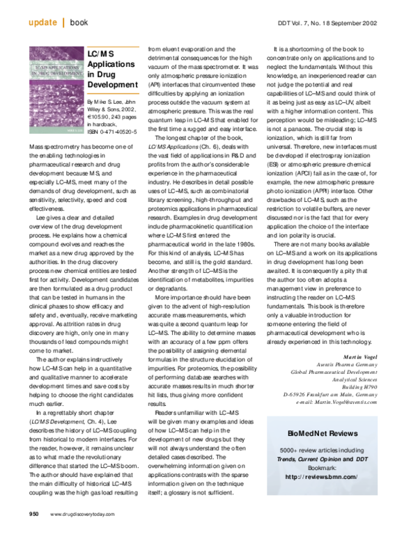 (PDF) LC/MS Applications in Drug Development