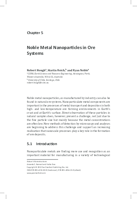 (PDF) Noble Metal Nanoparticles in Ore Systems