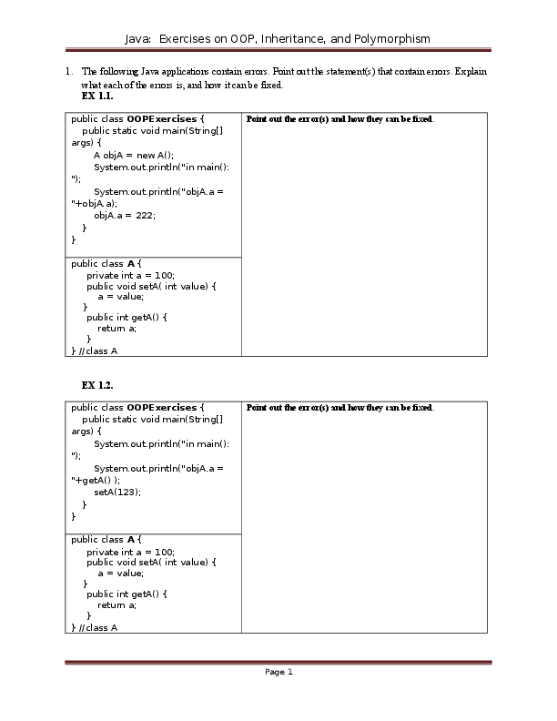 (DOC) Csci3134 exercises OOP