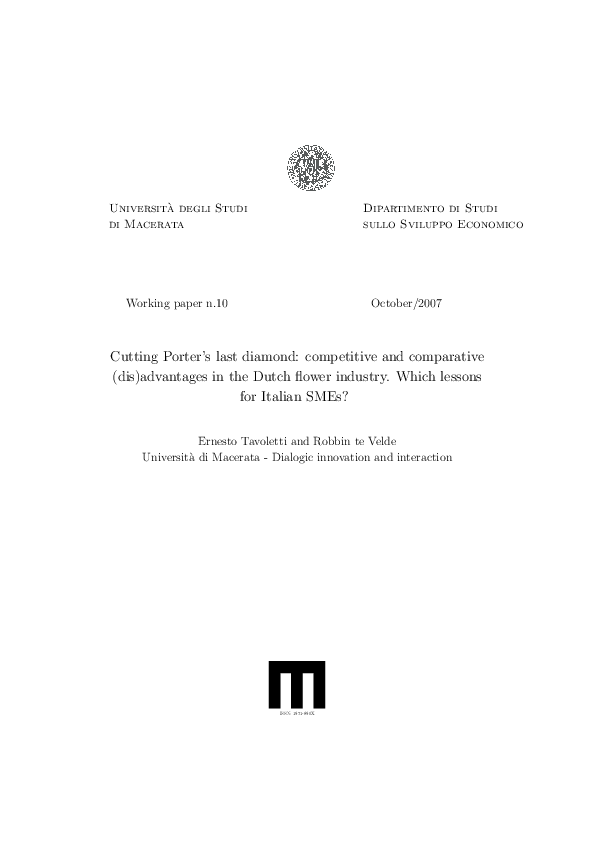 (PDF) Topic One Case Study The Dutch Flower Cluster Jose Peña