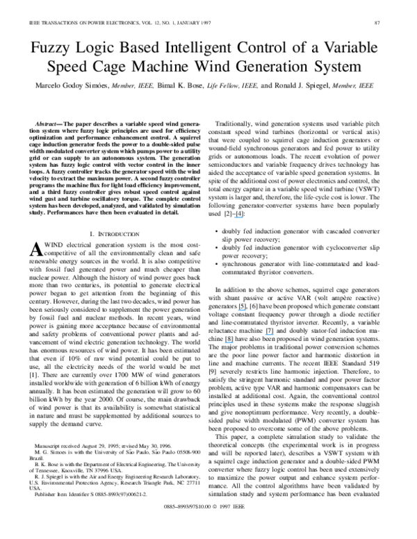(PDF) Fuzzy logic based intelligent control of a variable speed ...