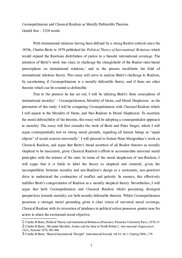 Morgenthau classical realism image