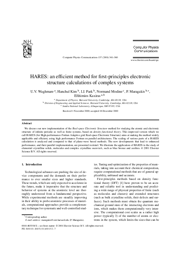 (PDF) HARES: an efficient method for first-principles electronic ...
