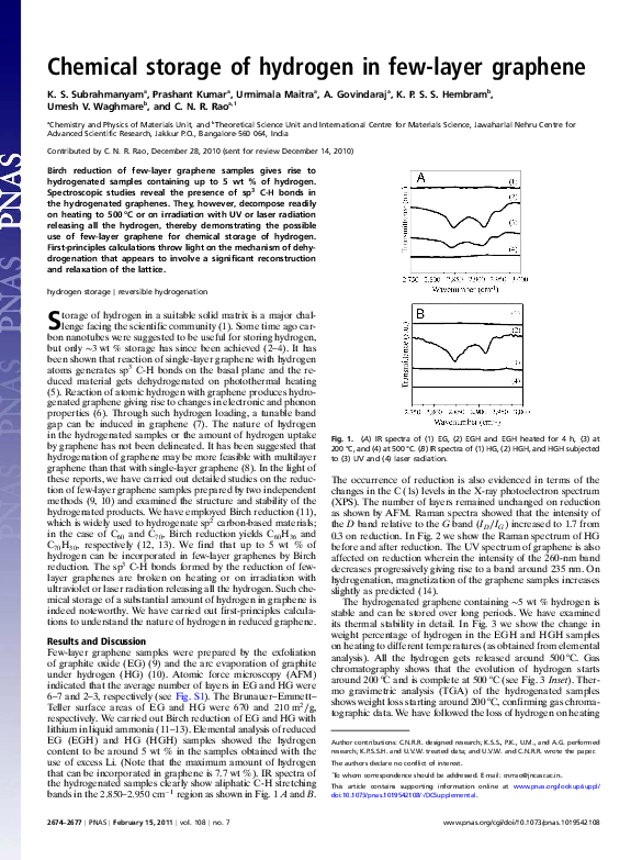 (PDF) Chemical storage of hydrogen in few-layer graphene