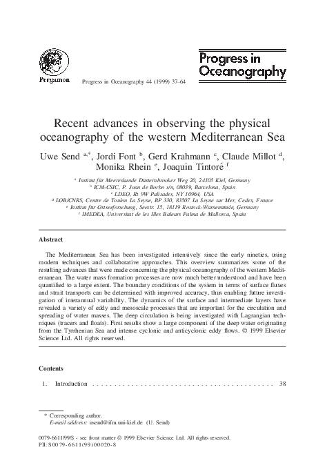 (PDF) Recent advances in observing the physical oceanography of the ...