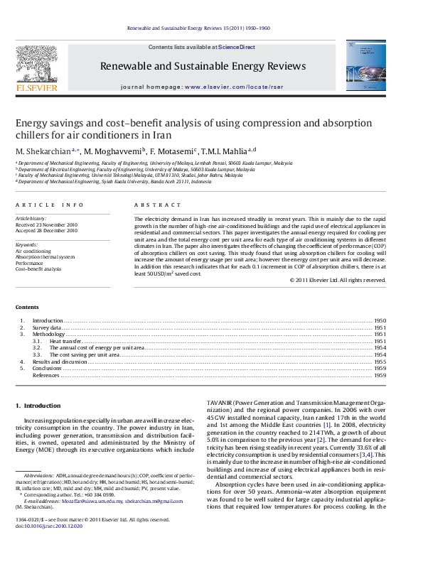 (PDF) Energy savings and cost-benefit analysis of using compression and ...