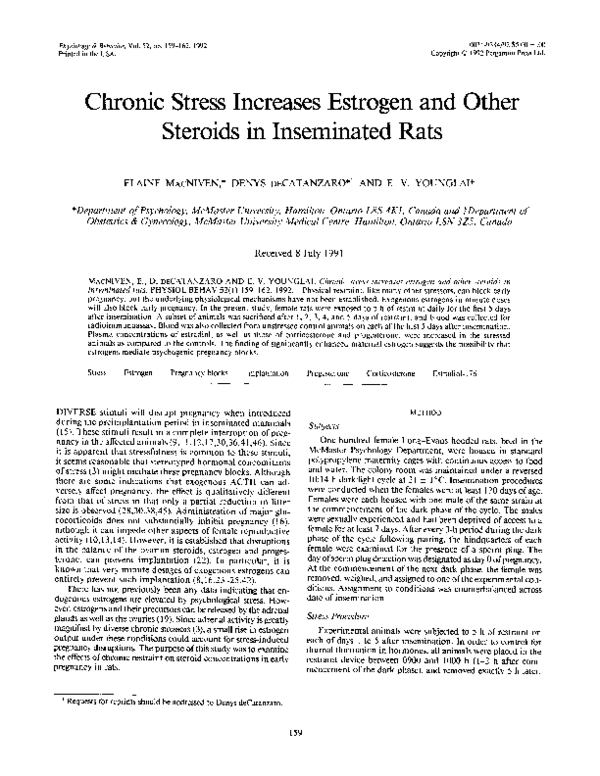 (PDF) Chronic stress increases estrogen and other steroids in ...