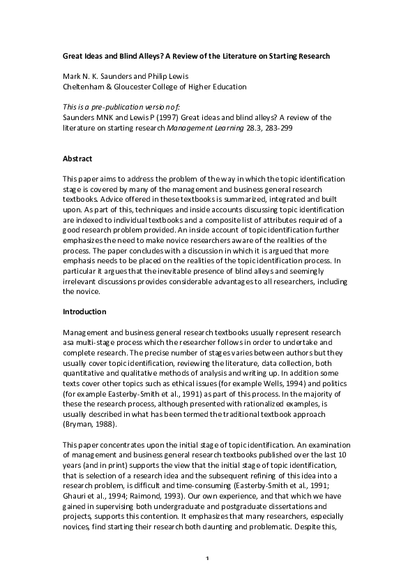 Blindness literature review image