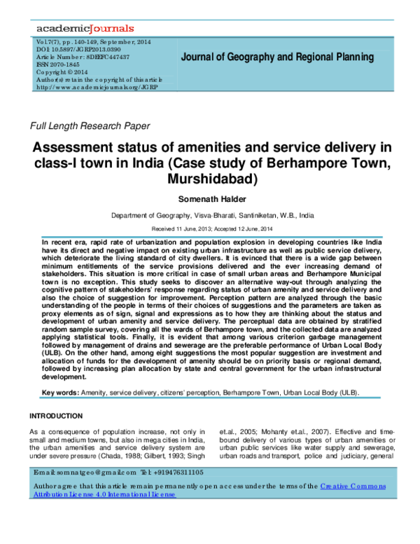 (PDF) Journal of Geography and Regional Planning Assessment status of ...