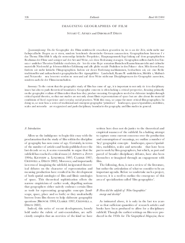 (PDF) Imagining Geographies of films