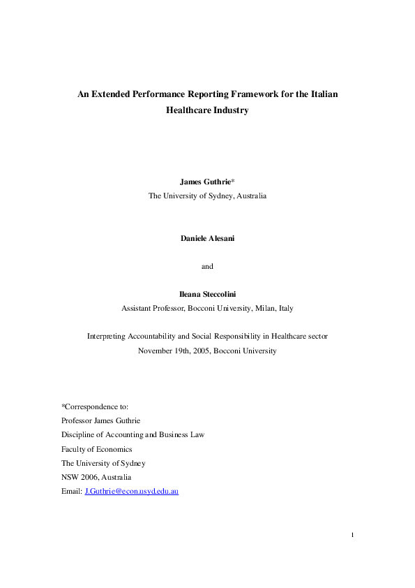 (PDF) Extended Performance Reporting Framework: A Form of ...