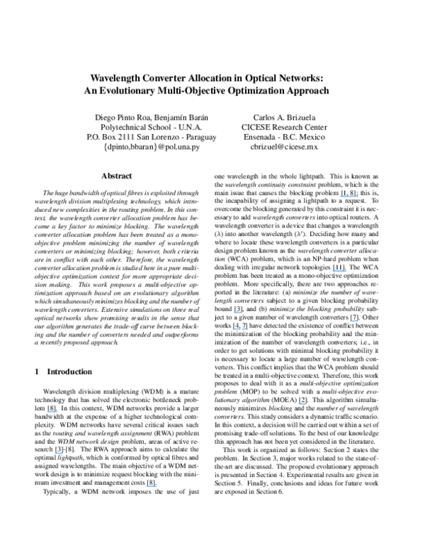(PDF) Wavelength Converter Allocation in Optical Networks: An ...