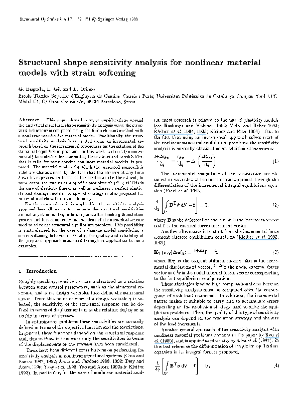 (PDF) Structural shape sensitivity analysis for nonlinear material ...