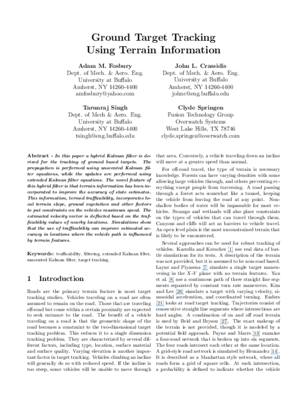 (PDF) Ground target tracking using terrain information