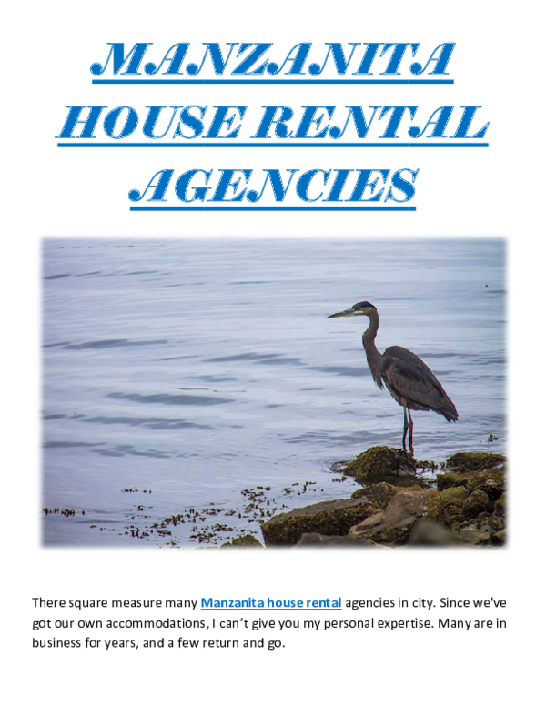 (PDF) MANZANITA HOUSE RENTAL AGENCIES Richal Tuilip Academia.edu
