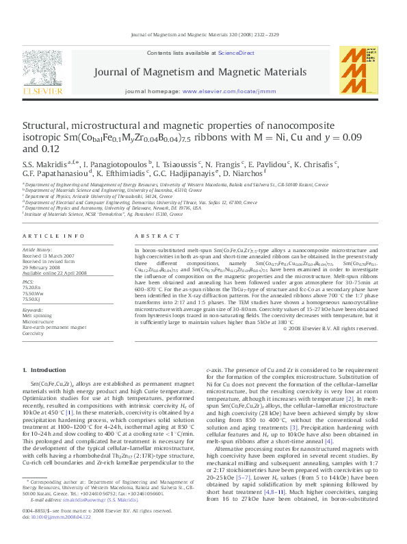 (PDF) Structural, microstructural and magnetic properties of NiFe2O4 ...