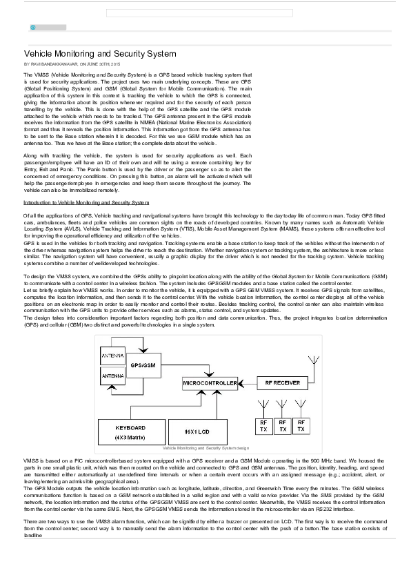 (DOC) Vehicle Monitoring and Security System rubayet anik Academia.edu