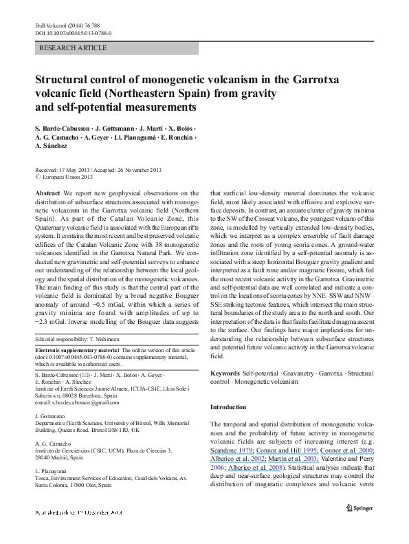 (PDF) Structural control of monogenetic volcanism in the Garrotxa ...