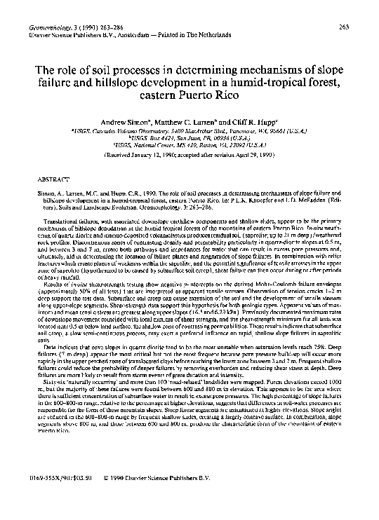 (PDF) The role of soil processes in determining mechanisms of slope ...