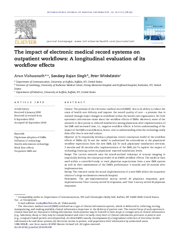 (PDF) The impact of electronic medical record systems on outpatient ...