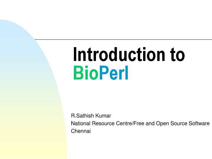 (PPT) Bioperl Tutorial