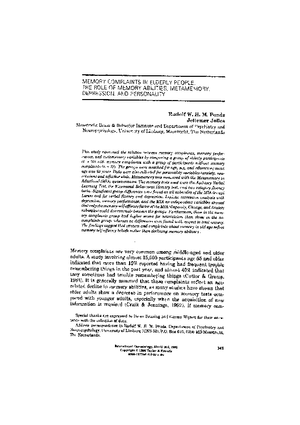 Metamemory essay image